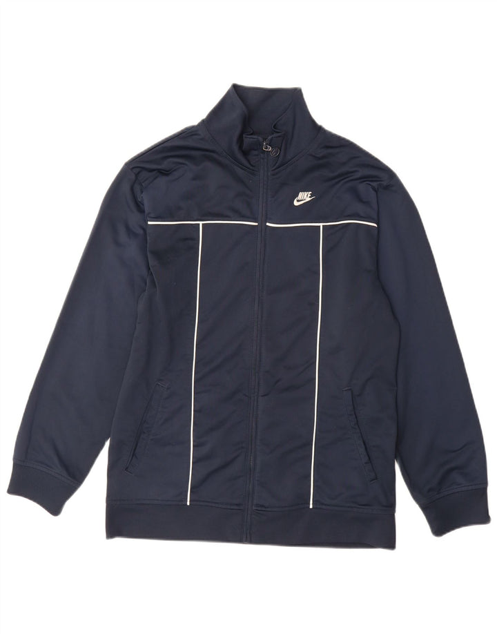 NIKE Boys Graphic Tracksuit Top Jacket 13-14 Years XL  Navy Blue Polyester