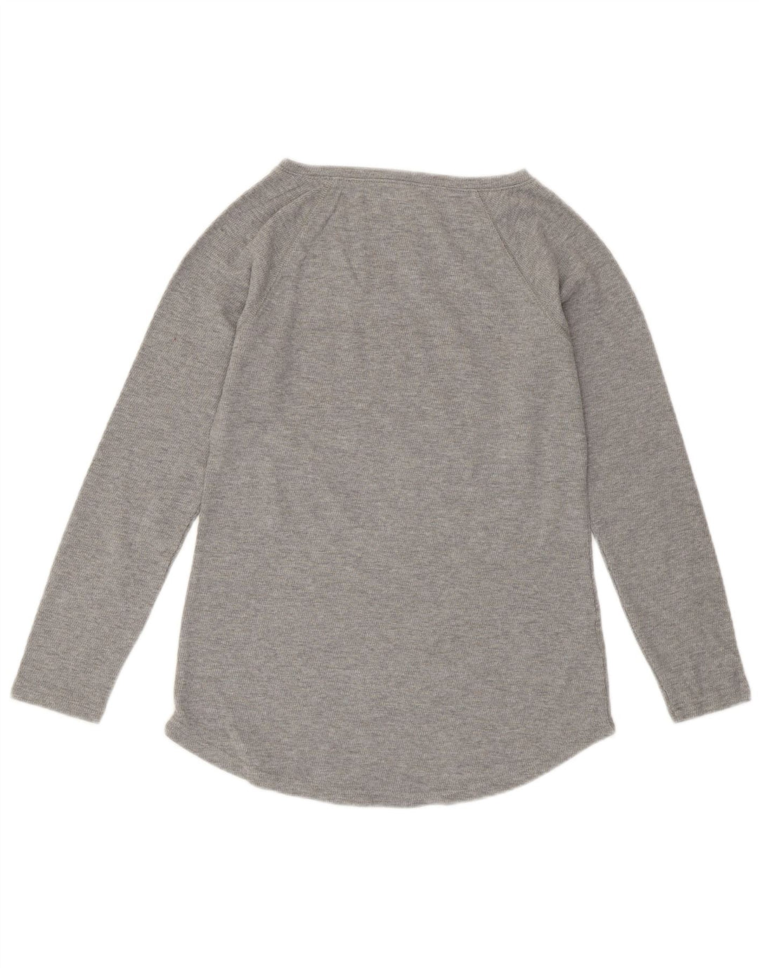Eddie Bauer Womens Top Long Sleeve UK 12 Medium Grey Fair Isle Cotton