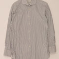 ANDREW JAMES Mens Slim Fit Shirt Size 38 Medium White Striped Vintage Andrew James and Second-Hand Andrew James from Messina Hembry 