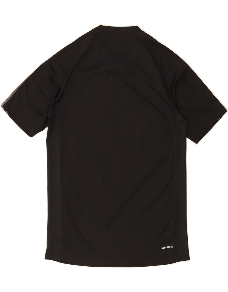 ADIDAS Mens Aeroready Graphic T-Shirt Top XS Black Polyester Vintage Adidas and Second-Hand Adidas from Messina Hembry 