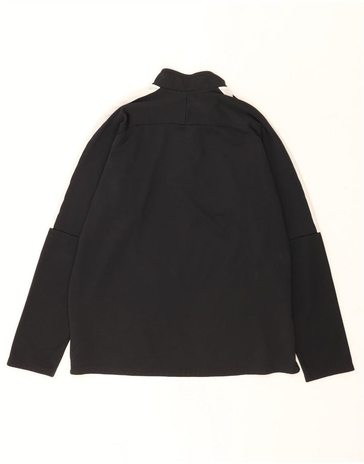 Nike Mens Zip Neck Pullover Tracksuit Top Large Black Colourblock Polyester