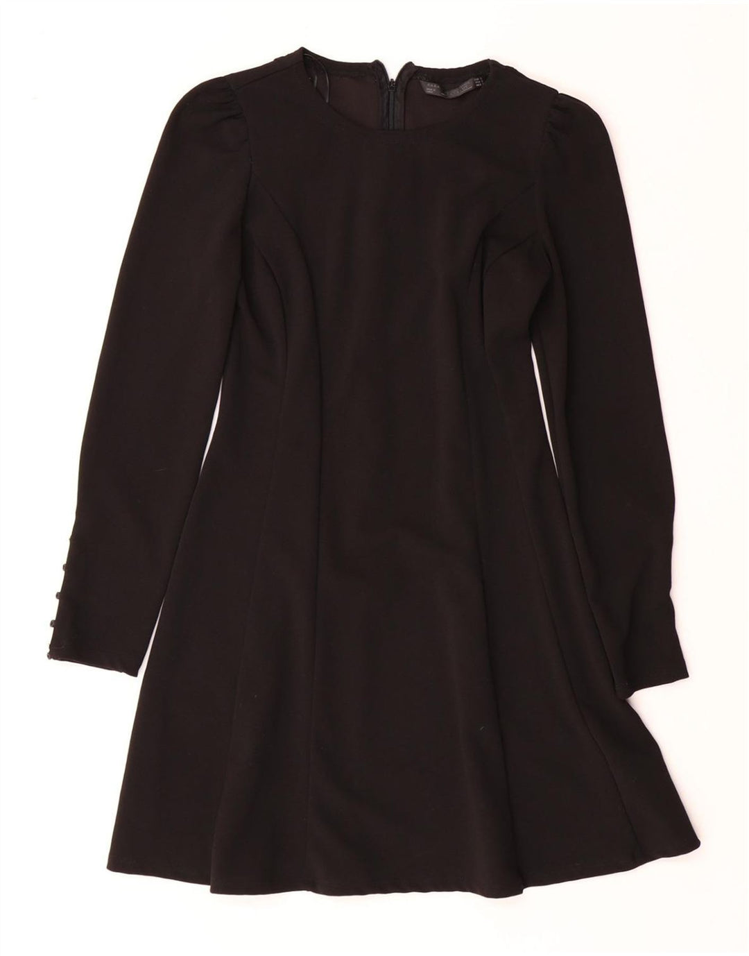 ZARA Womens Long Sleeve A-Line Dress UK 8 Small Black