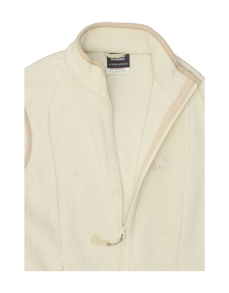 JACK WOLFSKIN Womens Fleece Gilet UK 10 Small Off White Polyester | Vintage Jack Wolfskin | Thrift | Second-Hand Jack Wolfskin | Used Clothing | Messina Hembry 