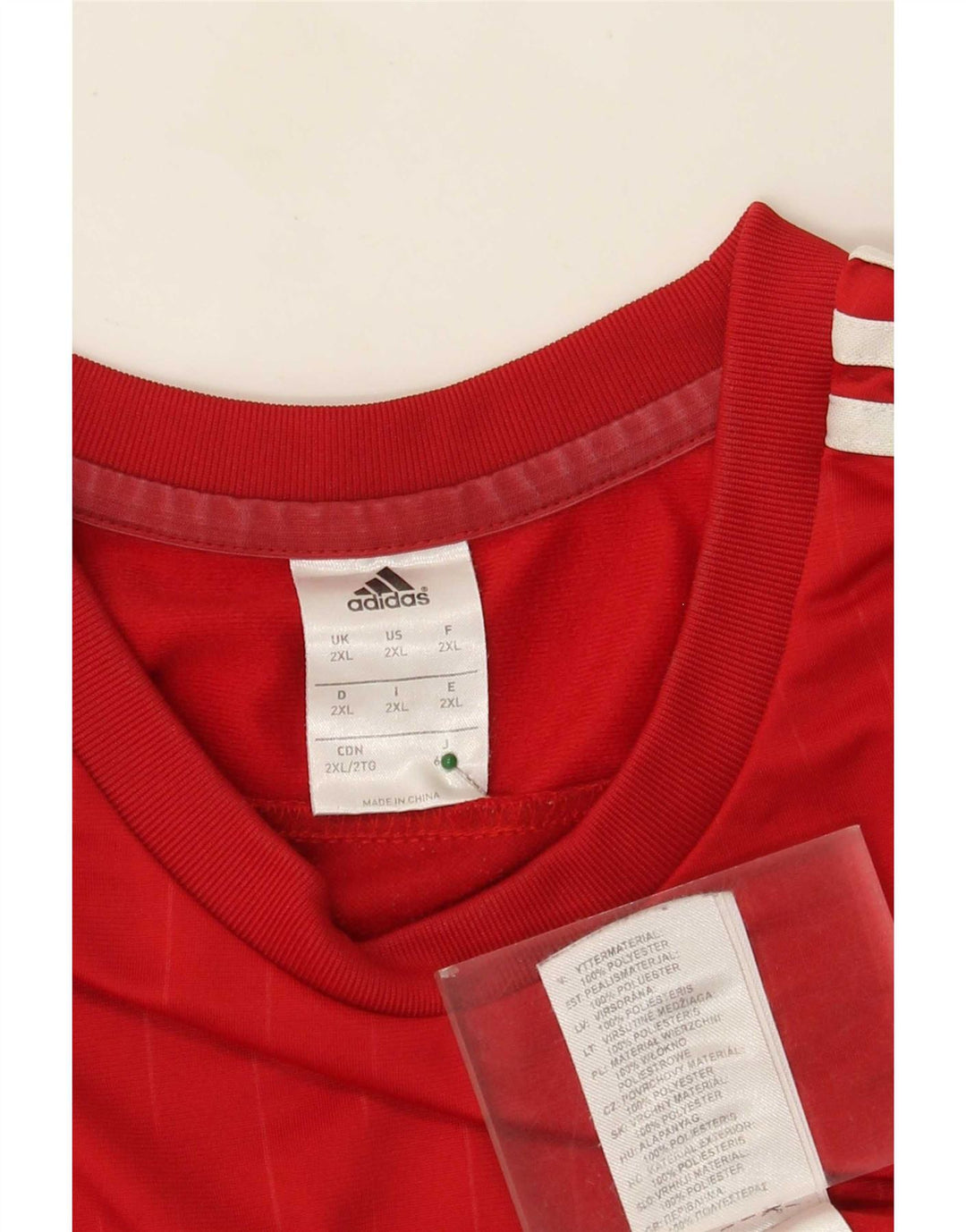 Adidas Mens Top Long Sleeve 2XL Red Colourblock Polyester