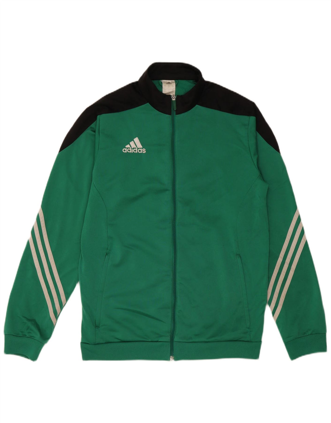 Adidas Mens Tracksuit Top Jacket Medium Green Colourblock Polyester