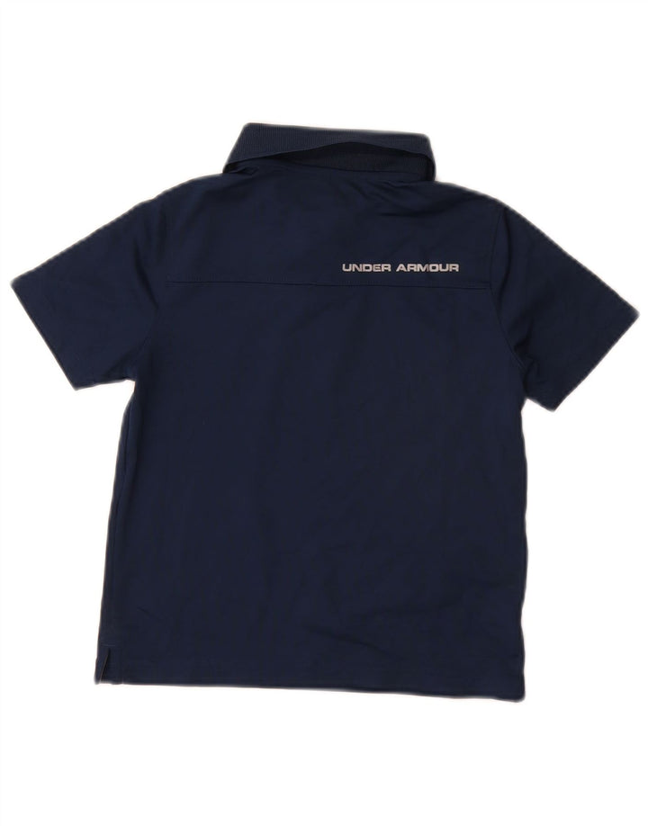 UNDER ARMOUR Boys Heat Gear Polo Shirt 6-7 Years XS Navy Blue