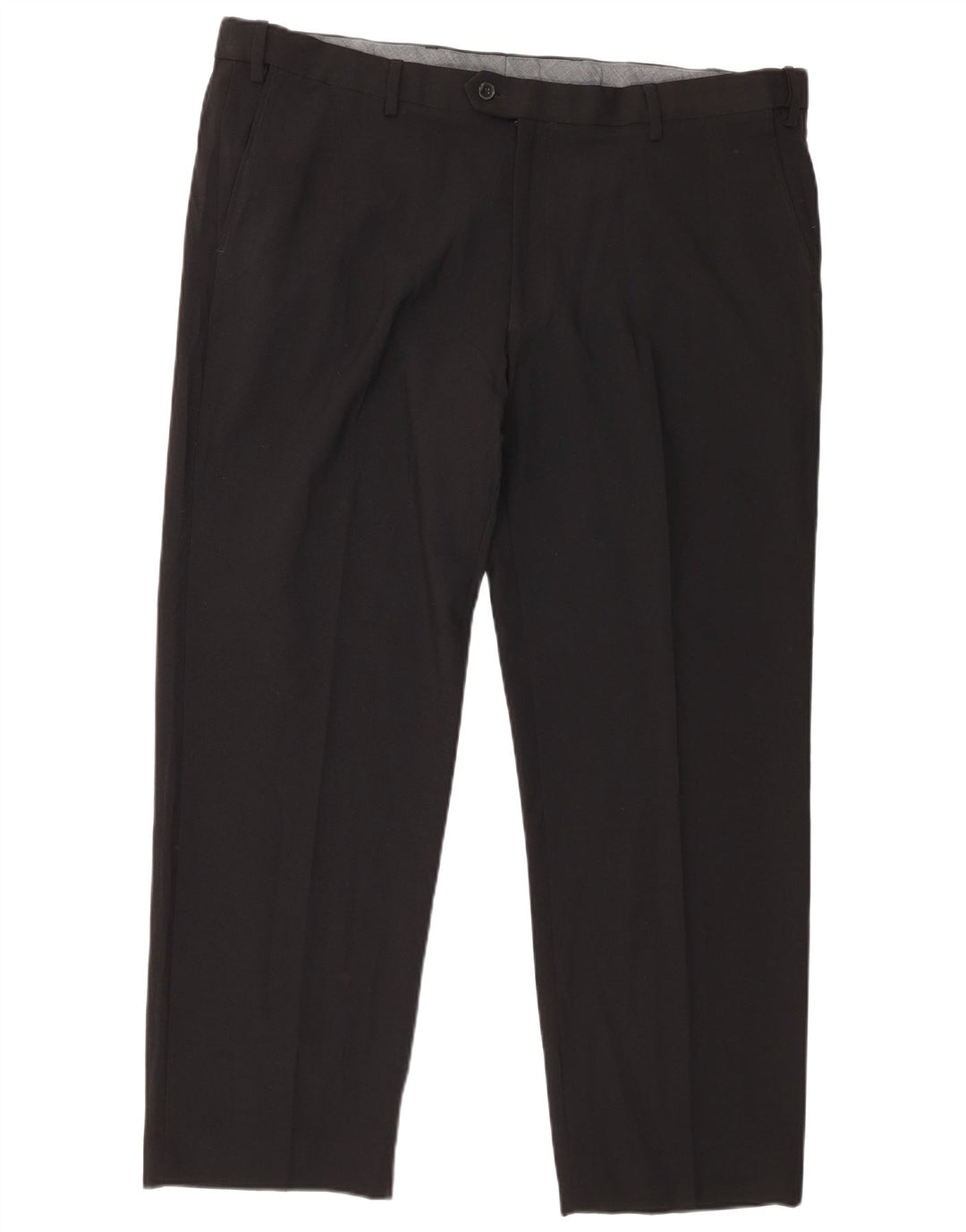 Marks & Spencer Mens Straight Regular Suit Trousers W42 L29 Black Polyester