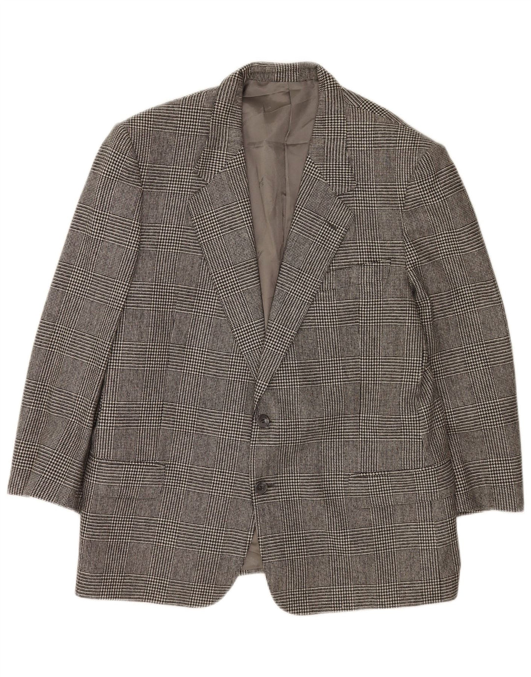 Valentino Mens 2 Button Blazer Jacket IT 54 2XL Grey Houndstooth