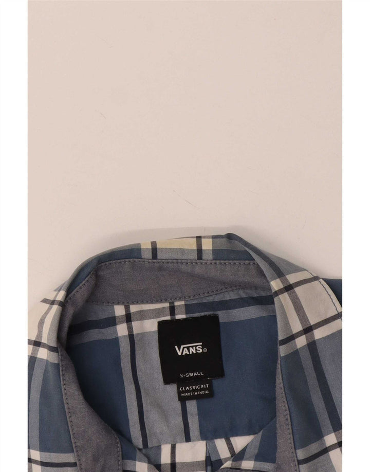 Vans Mens Short Sleeve Classic Fit Shirt XS Blue Check