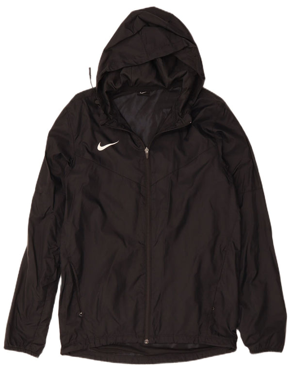Nike Mens Hooded Rain Jacket UK 36 Small Black Nylon