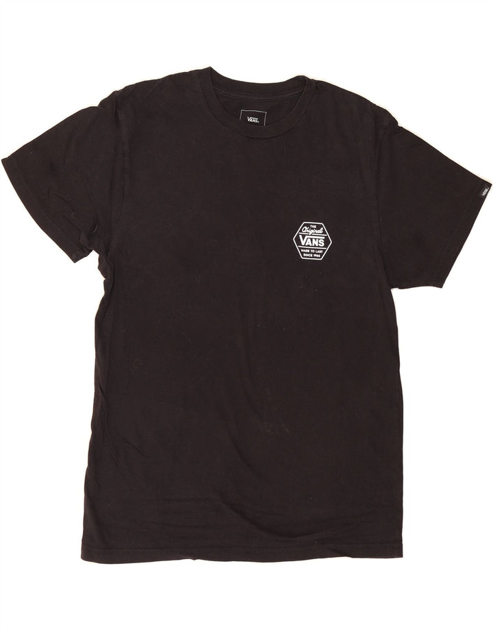 VANS Mens Custom Fit Graphic T-Shirt Top Medium Black Cotton Vintage Vans and Second-Hand Vans from Messina Hembry 