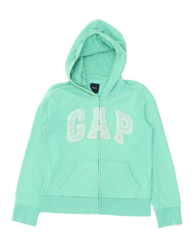 GAP Girls Graphic Zip Hoodie Sweater 14-15 Years 2XL Green Cotton | Vintage Gap | Thrift | Second-Hand Gap | Used Clothing | Messina Hembry 