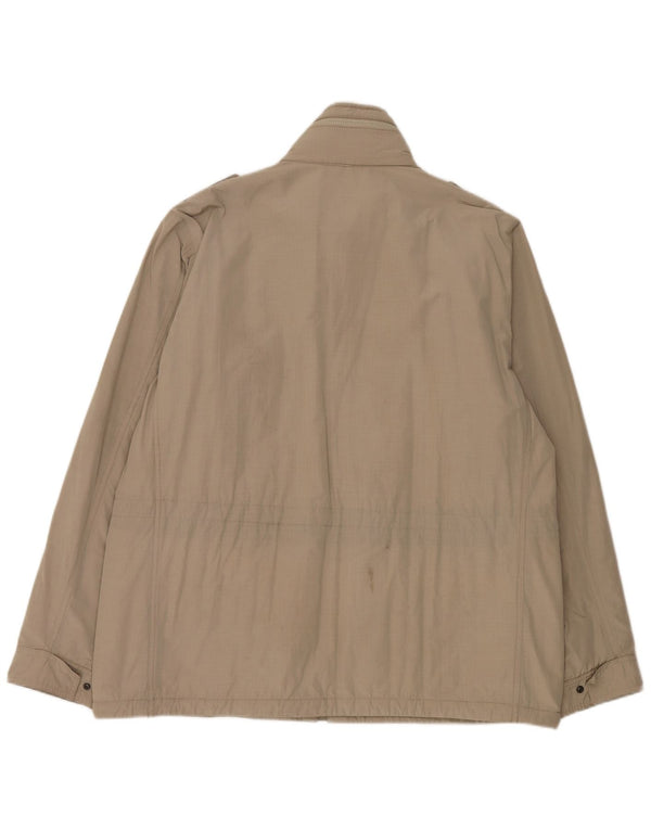 Aspesi Mens Hooded Military Utility Jacket UK 44 2XL Beige Nylon