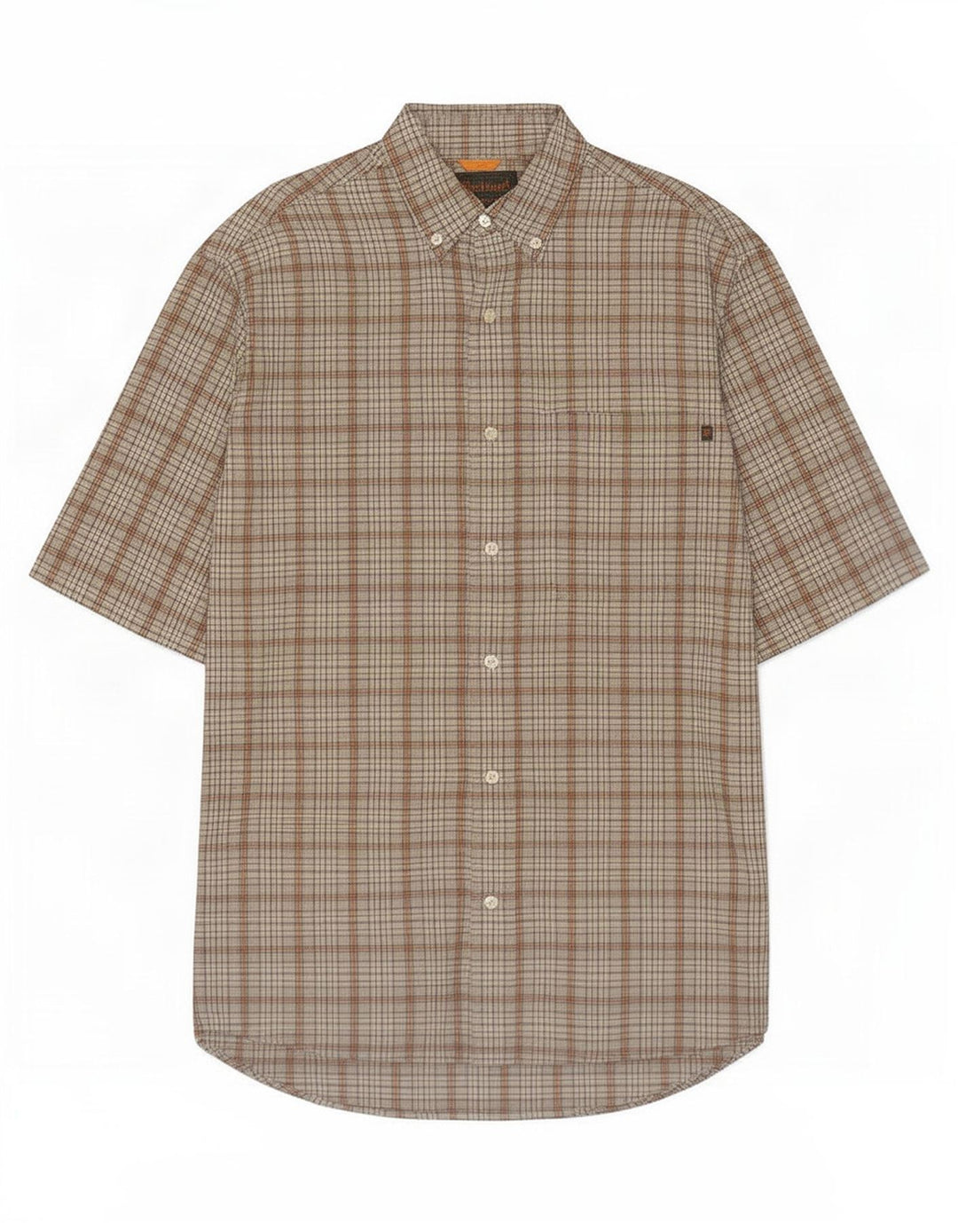 Timberland Mens Short Sleeve Shirt Medium Grey Check Cotton