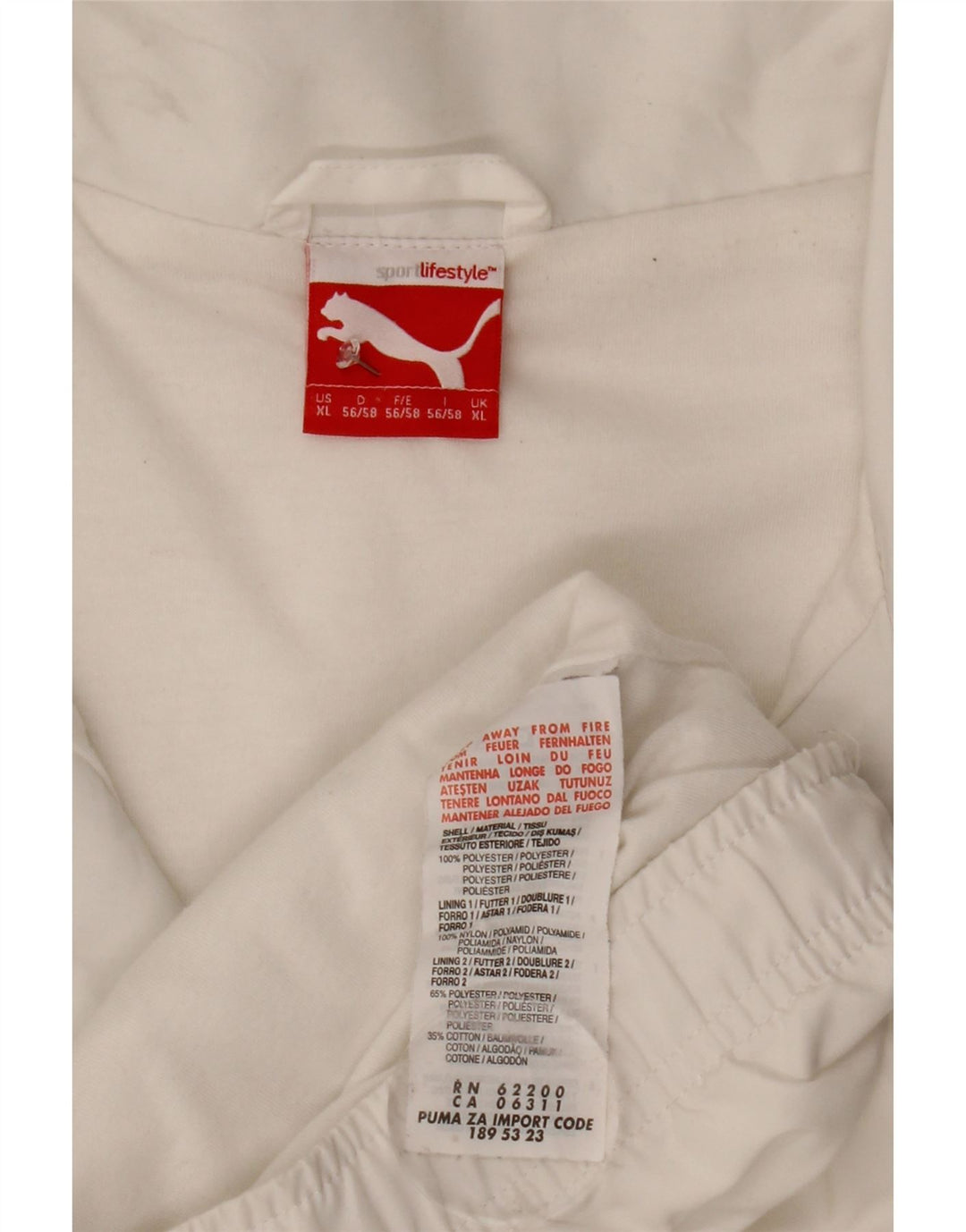 PUMA Mens Graphic Tracksuit Top Jacket XL White Colourblock Polyester Vintage Puma and Second-Hand Puma from Messina Hembry 