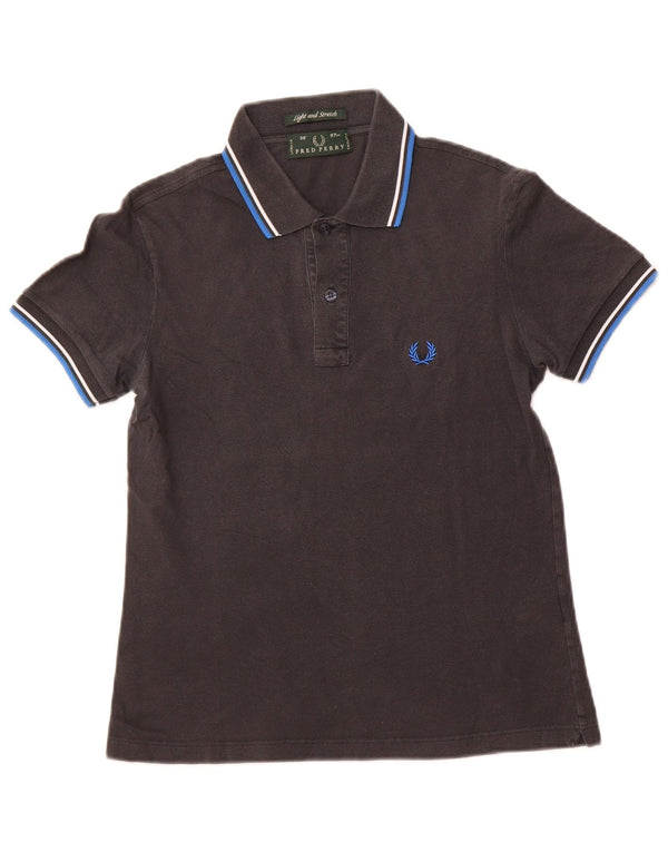 FRED PERRY Mens Polo Shirt Small Black Cotton