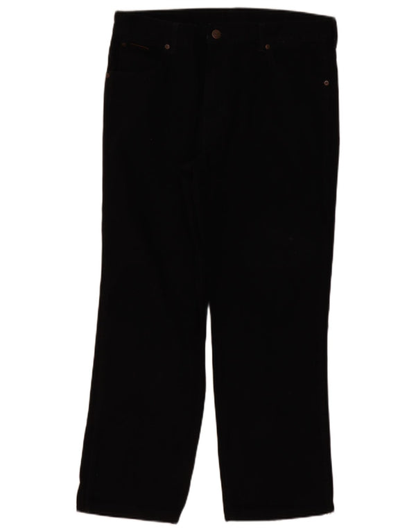 Wrangler Mens Texas Straight Jeans W36 L30 Black Cotton
