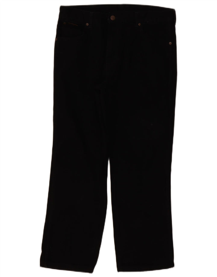 Wrangler Mens Texas Straight Jeans W36 L30 Black Cotton