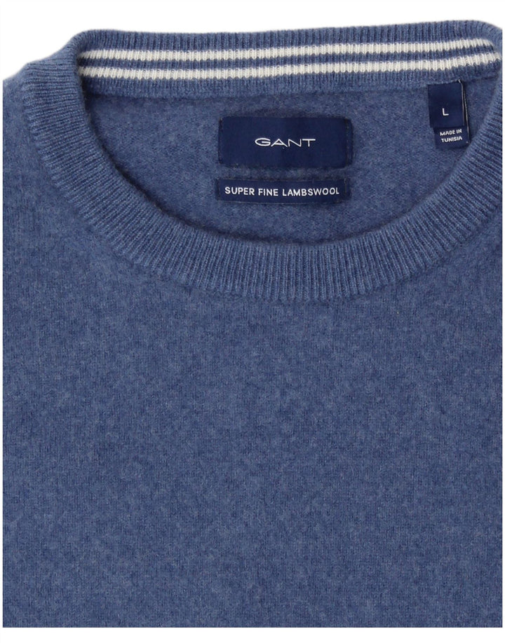 GANT Boys Crew Neck Jumper Sweater 15-16 Years Large  Navy Blue Lambswool
