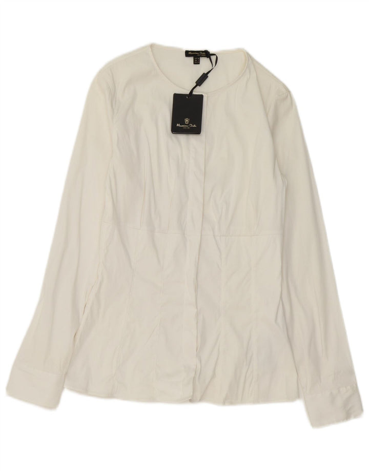 Massimo Dutti Womens Shirt EU 34 2XS White Cotton