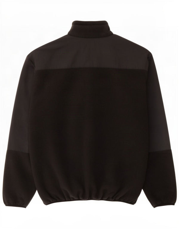 Dickies Mens Button Neck Fleece Jumper Small Black Polyester