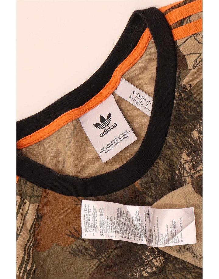 Adidas Mens T-Shirt Top Large Multicoloured Camouflage Cotton