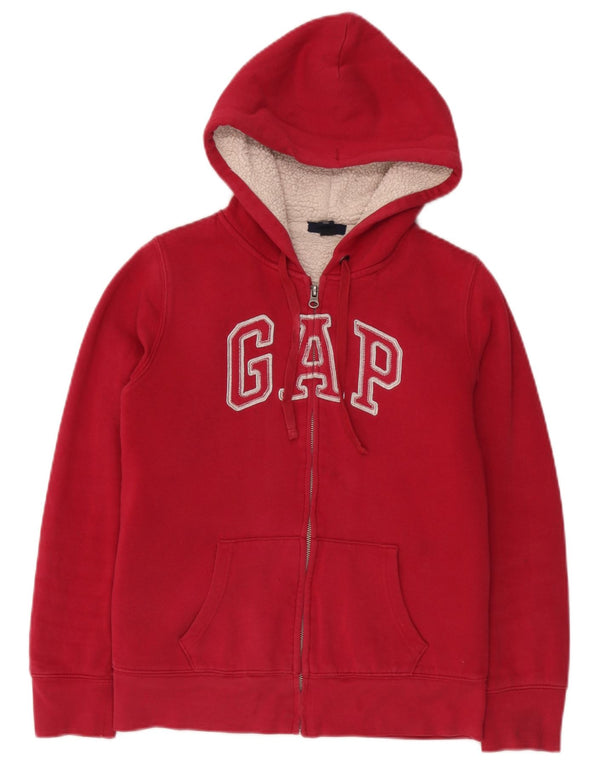 Gap Womens Graphic Hoodie Jumper UK 10 Small Red Cotton
