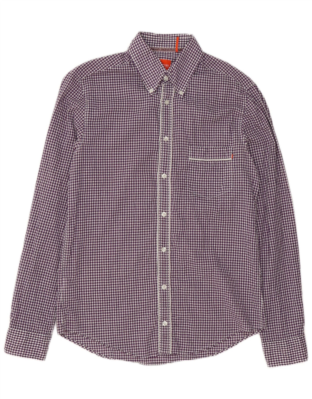 Superdry Mens Shirt Medium Purple Gingham Cotton