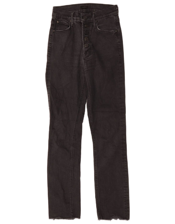 Mother Womens Slim Jeans W25 L27 Black Cotton