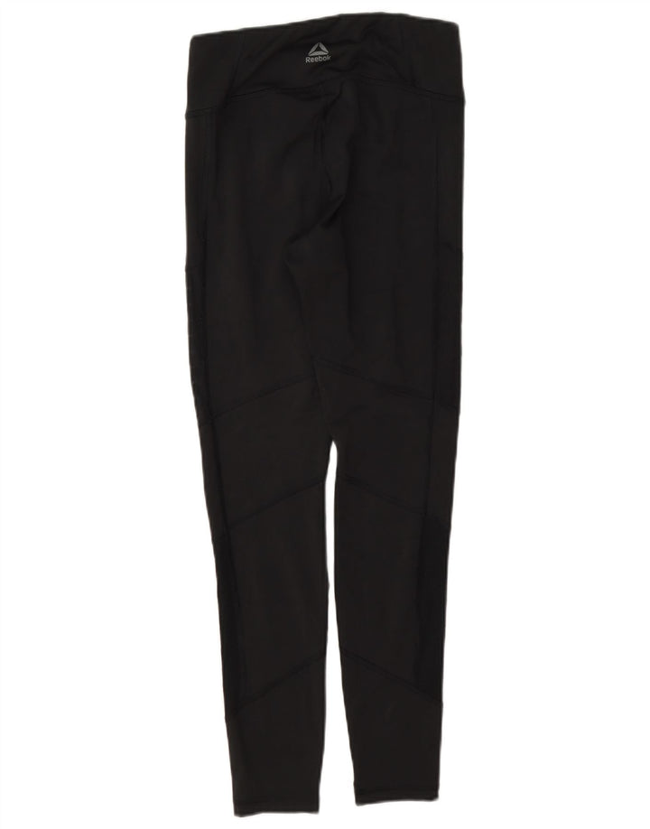 Reebok Womens Leggings UK 8/10 Small Black Polyester
