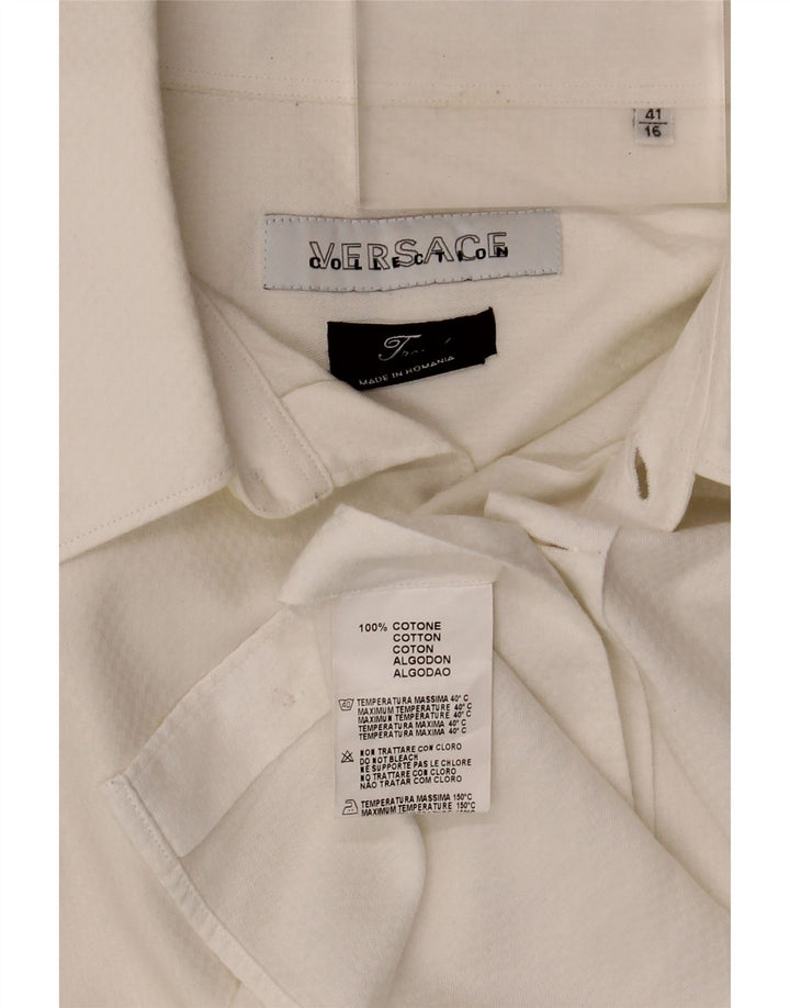 Versace Mens Shirt Size 41 16 Large White Cotton