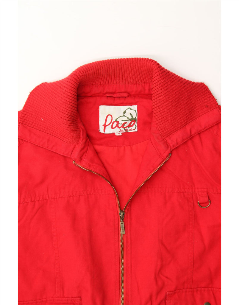 PACO Womens Bomber Jacket UK 14 Medium Red Polyester Vintage Paco and Second-Hand Paco from Messina Hembry 