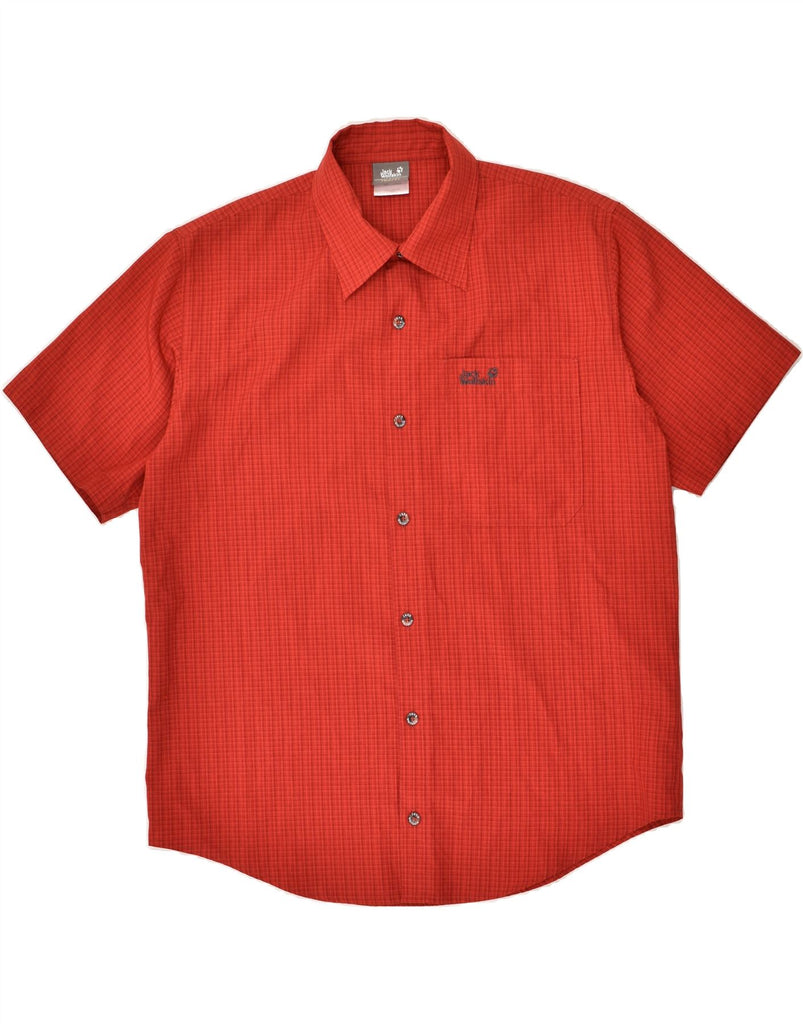 JACK WOLFSKIN Mens Short Sleeve Shirt Size 36/38 Small Red Polyester | Vintage Jack Wolfskin | Thrift | Second-Hand Jack Wolfskin | Used Clothing | Messina Hembry 