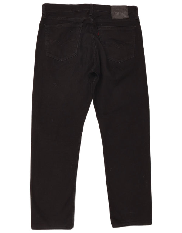 LEVI'S Mens 504 Straight Jeans W36 L32 Black Cotton