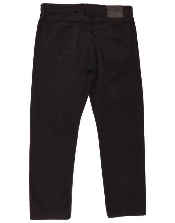 LEVI'S Mens 504 Straight Jeans W36 L32 Black Cotton