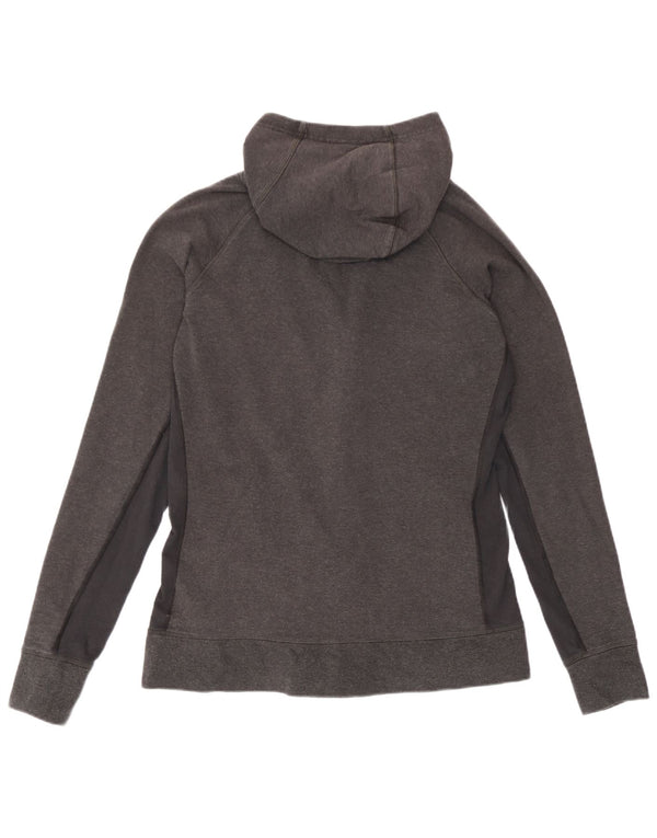 Nike Womens Dri Fit Zip Hoodie Sweater UK 16 Large Grey Cotton