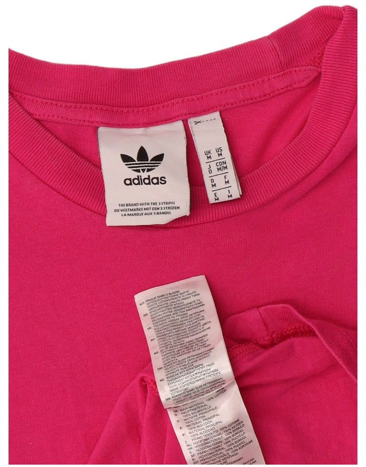 ADIDAS Mens Graphic T-Shirt Top Medium Pink Cotton