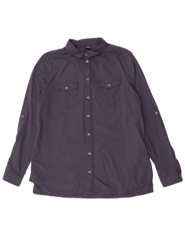 Jack Wolfskin Womens Shirt UK 12 Medium Navy Blue Polyamide