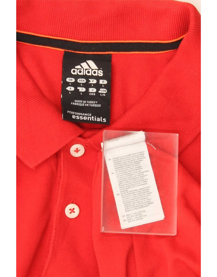 Adidas Mens Climalite Polo Shirt Large Red Cotton