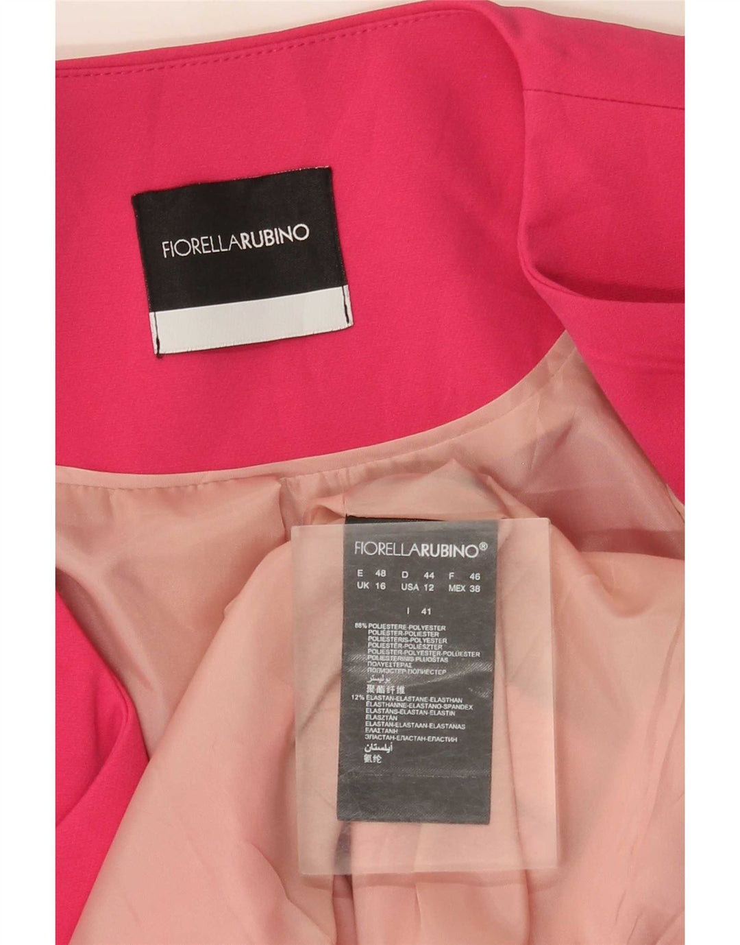 Fiorella Rubino Womens Bolero Jacket UK 16 Large Pink Polyester Modern