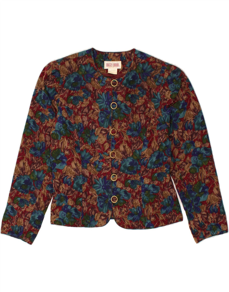 VINTAGE Womens 6 Button Blazer Jacket UK 12 Medium Multicoloured Floral | Vintage Vintage | Thrift | Second-Hand Vintage | Used Clothing | Messina Hembry 