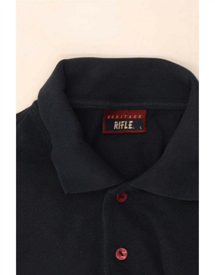 Rifle Mens Polo Shirt Large Navy Blue
