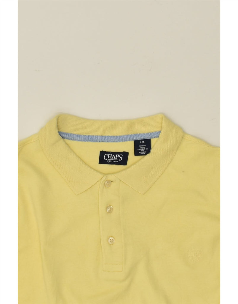 CHAPS Mens Polo Shirt Large Yellow Cotton | Vintage Chaps | Thrift | Second-Hand Chaps | Used Clothing | Messina Hembry 