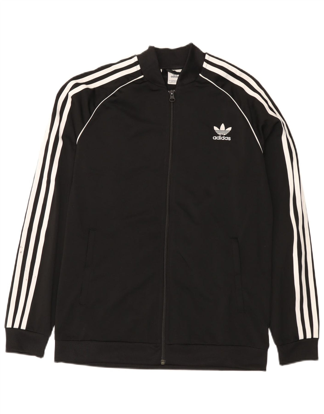 Adidas Boys Tracksuit Top Jacket 15-16 Years Black Polyester