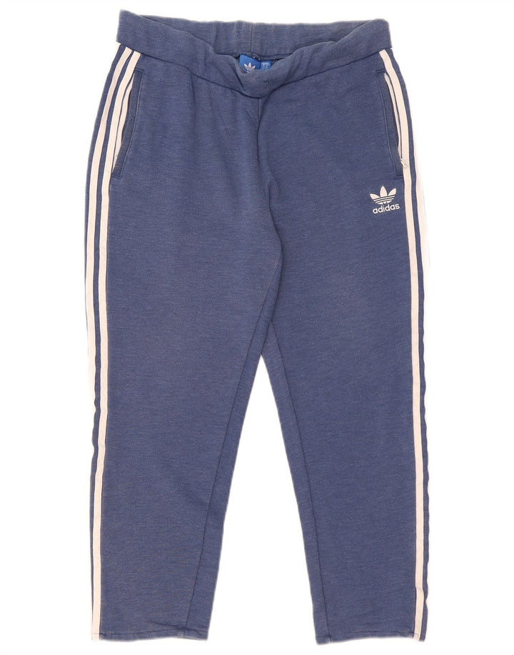 Adidas Womens Capri Tracksuit Trousers UK 16 Large  Blue Polyester