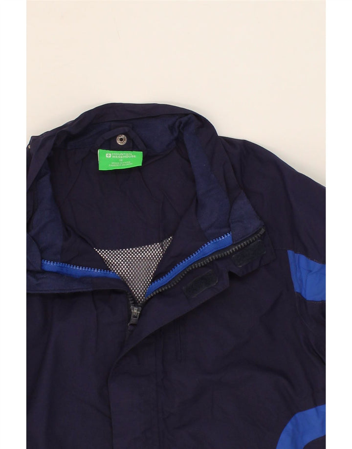 MOUNTAIN WAREHOUSE Boys Rain Jacket 12-13 Years Navy Blue Colourblock Vintage Mountain Warehouse and Second-Hand Mountain Warehouse from Messina Hembry 