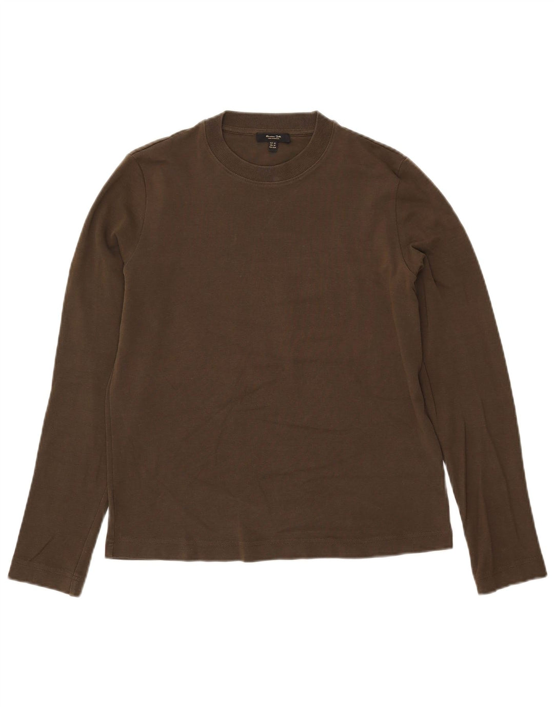 MASSIMO DUTTI Mens Top Long Sleeve XS Khaki Cotton