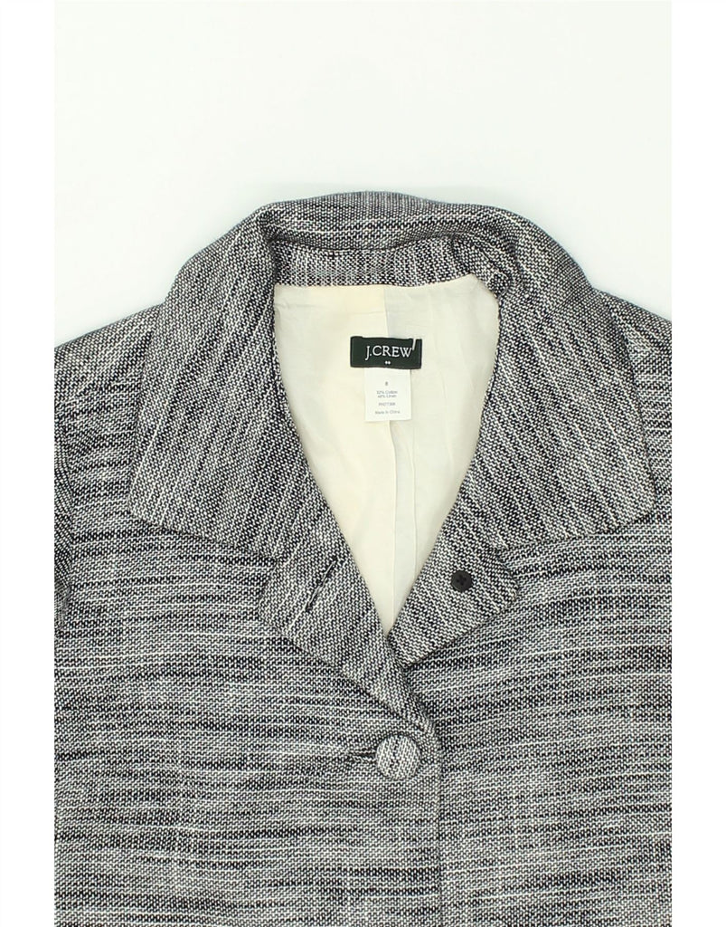 J. CREW Womens 3/4 Sleeve 3 Button Blazer Jacket US 8 Medium Grey Cotton | Vintage J. Crew | Thrift | Second-Hand J. Crew | Used Clothing | Messina Hembry 