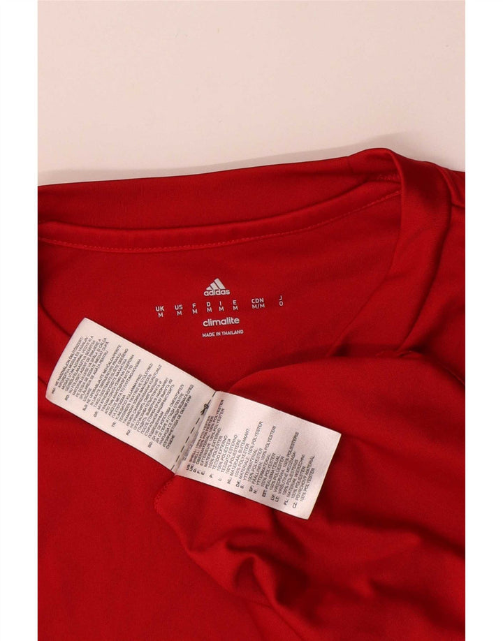 Adidas Mens Climalite T-Shirt Top Medium Red Polyester