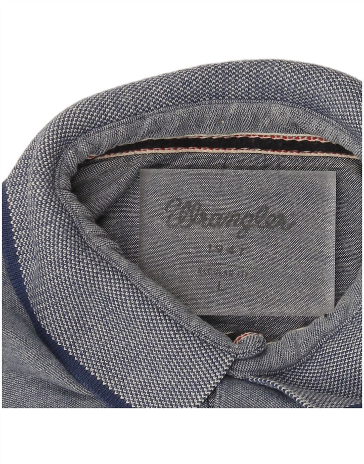 Wrangler Mens Regular Fit Polo Shirt Large Blue